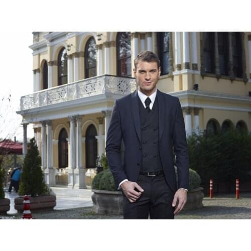 2017 Latest Coat Pant Designs Navy Blue Men Suit Slim Fit Prom Tuxedo 3 Piece Blazer Groom Tailor Style Suits Terno Masculino