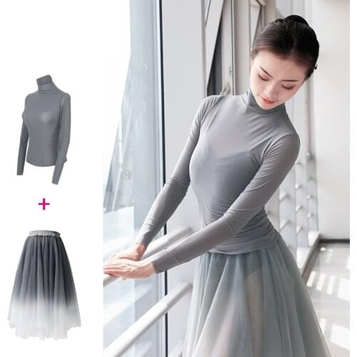 2021 New entrances to the ballet T-shirts Old womens skirts Dance to the long skirt North to wrap the skirt Two dress dances