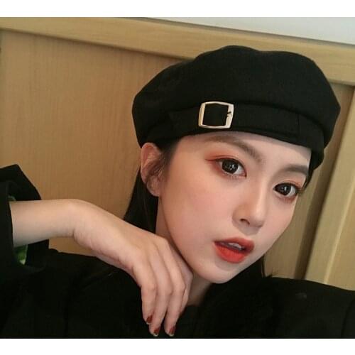 Girl Solid Color Beret Japanese Artist Sunscreen Spring and Summer Beanie Hat Retro Solid Color Beret Elegant Lady Travel Hat