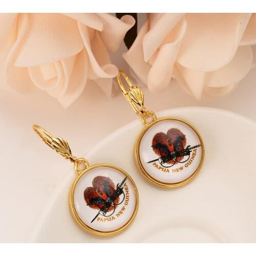 Gold color PNG Necklace pendant Earrings Women Party Gift african women Bird of Paradise wedding Jewelry girls charm