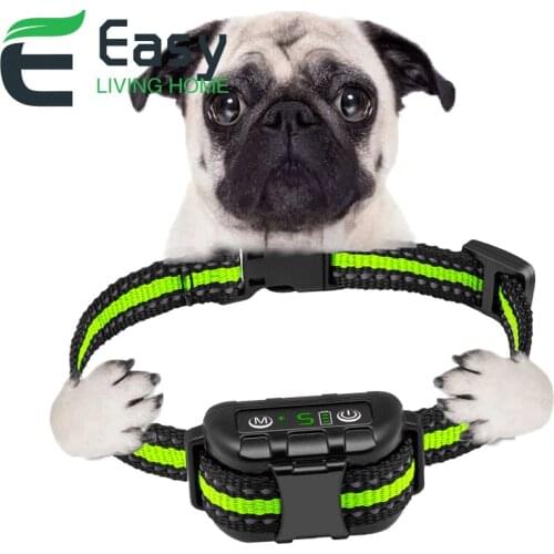 Adjustable Ecollar Humane anti bark shock training collar rechargeable for small medium dogs