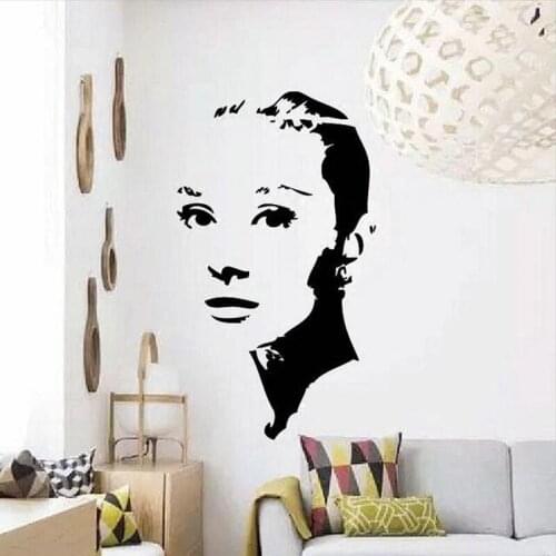 Roman Holiday Audrey Hepburn Wall Decal 3D Poster Vinyl Wall Sticker for Living Room Home Decor Bedroom Wallpaper Mural Art A886