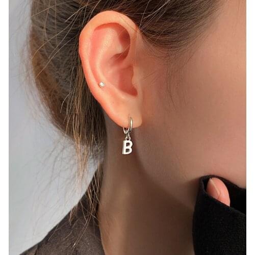 925 Sterling Silver Drop Earrings Personalized Letter B Design Charms Ear Jewelry For Women Party Weddding Trendy 2021 Gifts