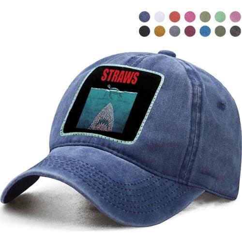 Straws Jaws Suck End Plastic Baseball Cap Dad Trucker Hat Ponytail Gorras Sport Hats Women Berets Caps Boinas Solid Sunhat