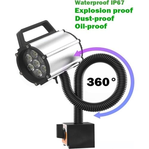 LED Machine Tool Working Light 24V/220V Magnet Base Waterproof CNC Lathe Punch Milling Machine Garage Mechanical Lighting