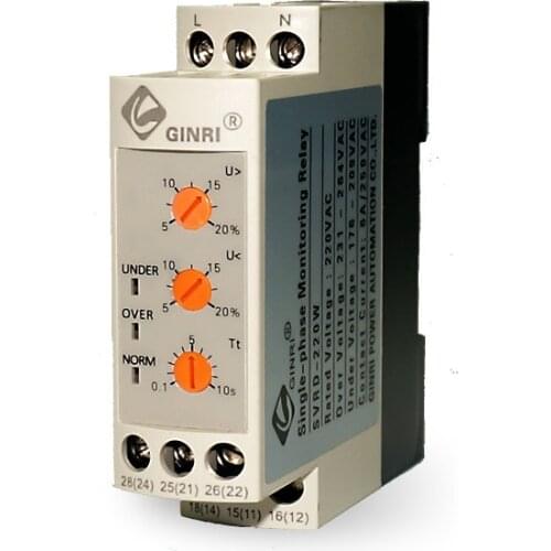 SVRD-W Single phase Voltage Relay Adjustable Over Under Monitoring Protector LED Indicator