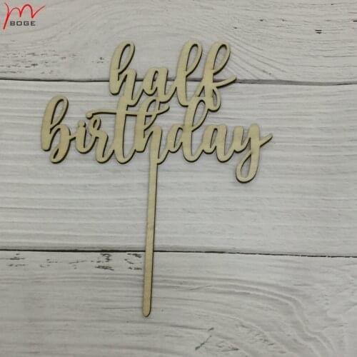 20pcs Birthday Cake Personalized Cake Topper half birthday Wood cake topper