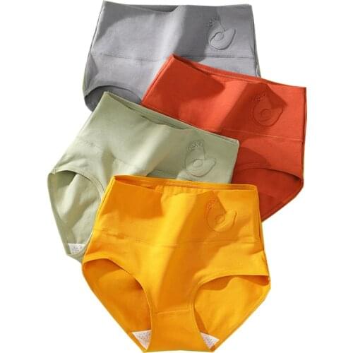 LANGSHA 4Pcs/lot High Waist Panties Women Cotton Shaperwear Underwear Fashion Seamless Briefs Sexy Comfort Female Lingerie XXL