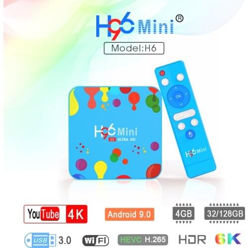 New H96 mini Android 9.0 TV Box Allwinner H6 Quad Core Support 6K Tv Box 4GB RAM RAM 32GB/128GB ROM Bluetooth Wifi Set Top Box