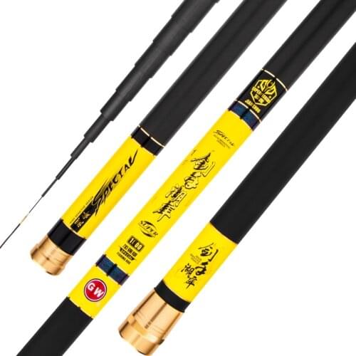 8/9/10/11/12/13m Power Hand Rod Carbon Fiber Carp Fishing Pole Super Light Super Hard Long Section Hand Canne Fishing Tackle
