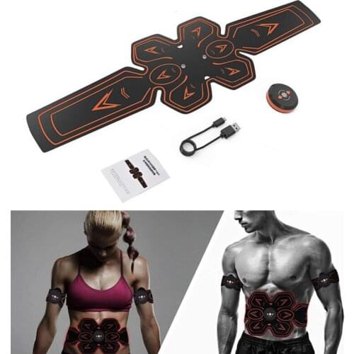 USB Rechargeable Vibration Abdominal Muscle Trainer Electric Fitness Massager ABS Electrostimulation Abdomen Trainer Stimulator