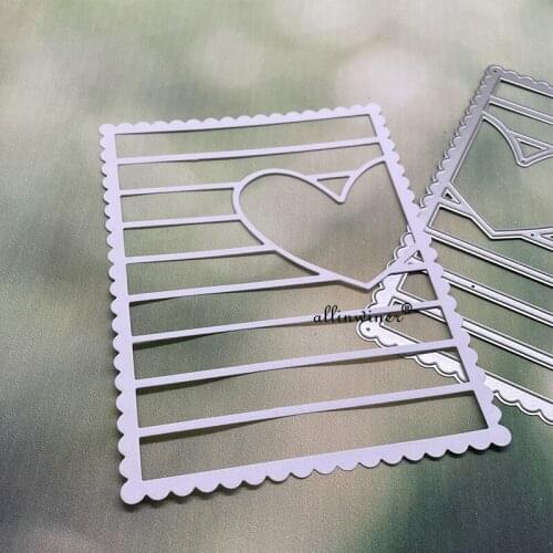 Heart wavy rectangle frame Metal Cutting Dies for DIY Scrapbooking Album Paper Cards Decorative Crafts Embossing Die Cuts