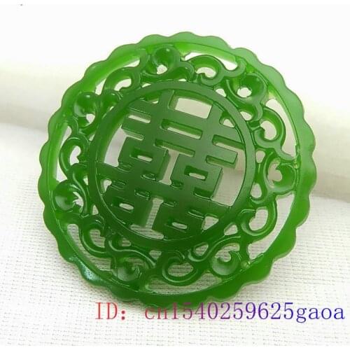 Green Jade Pendant Natural Jadeite Double-sided Amulet for Charm Necklace Women Jewelry Gifts Men Fashion Carved