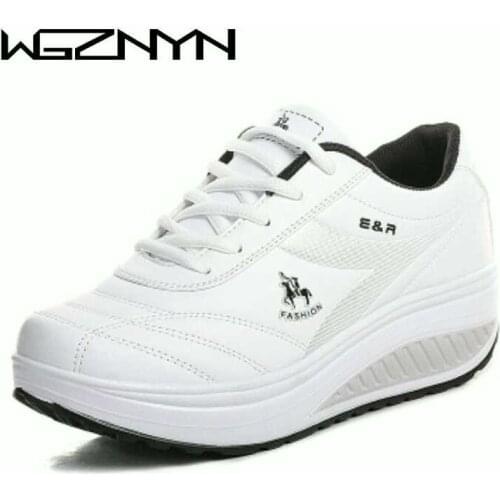 WGZNYN Women Sneakers Wedges Platform Body Shaping Shoes Shape Ups Fitness Shoes Slimming Swing For Female weightlifting shoes
