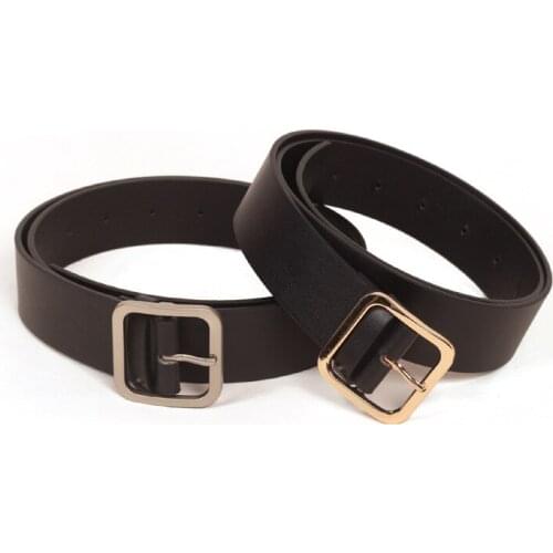 2021 Cowhide Leather Belt For Women Square Buckle Pin Buckle Jeans Black Belt Luxury Brand Ladies Vintage Strap Female Waistband