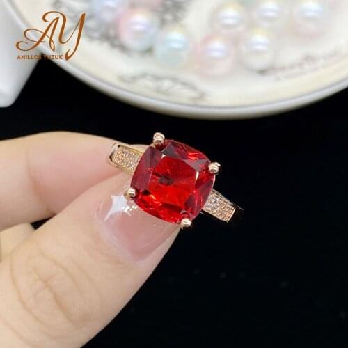 Anillos Yuzuk 925 Sterling Silver Red Green Gemstones Y Ring For Women Square Cut Rings Zircon Engagement Gemstone Fine Jewelry