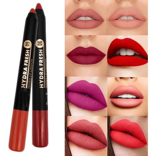 1PC Nude Velvet Matte Lipstick Pencil Waterproof Lip Gloss Long Lasting Matt Lip Stick Makeup Lip Balm Pens Cosmetic Hot Sale