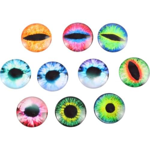 10pcs 20mm DIY Accessories Glass Patch Round Eye Drop Glue Decoration Necklace Pendant Bracelet Transparent Patch Wholesale