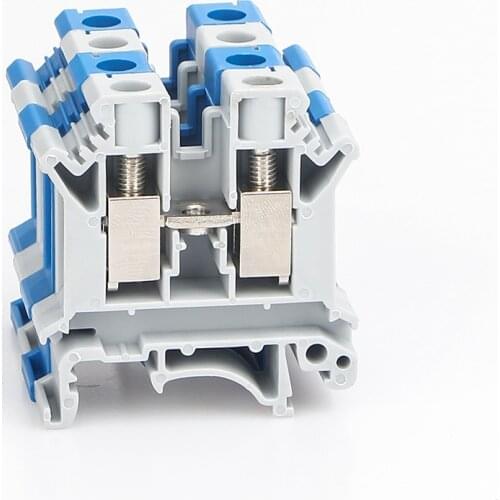 Din Rail Terminal Blocks UK-10N Universal Wiring Class Connector Screw Conductor UK10N Screw Connection Wire Conductor 10pcs