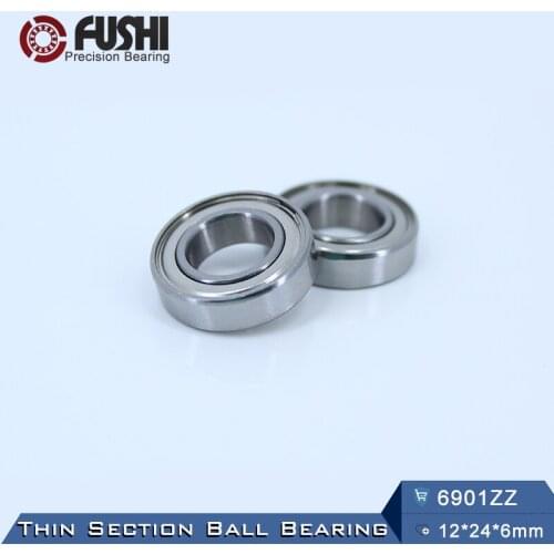 6901ZZ Bearing ABEC-5 (10PCS) 12*24*6 mm Metric Thin Section 6901Z Ball Bearings 6901 ZZ 61901