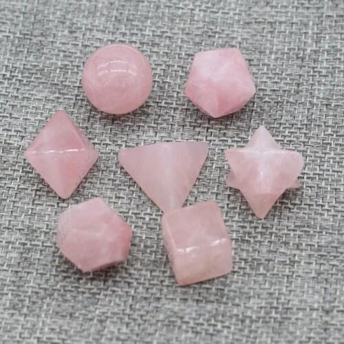 7pcs Natural Rose Quarts Beads Mix Style Natural Stone Beads for Making DIY Jewely Jewelry Necklace Accessories 20x20mm
