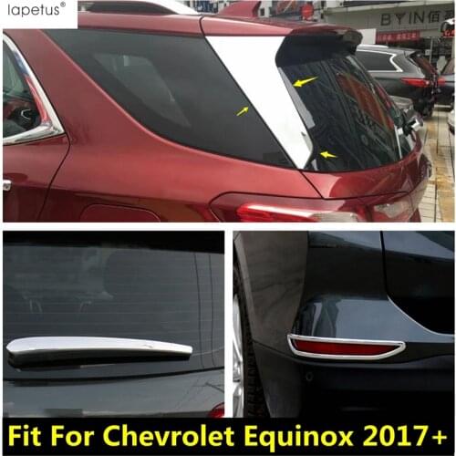 Lapetus Accessories Fit For Chevrolet Equinox 2017 - 2020 ABS Rear Tail Bumper Fog light Lamp /Window Wiper / Sequins Cover Trim