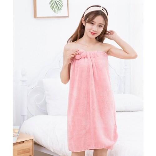 Bath Towel for Women Microfiber Bathing Bathrobe Soft and Absorbent Superfine Fiber Shower Towel Quick Dry Bow Bath Skirt Cute