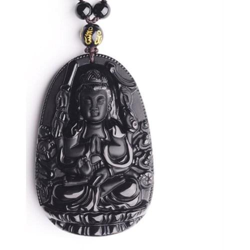Obsidian pendant necklace of eight patronus avalokitesphala is the rat patronus of the birth of the Buddha necklace