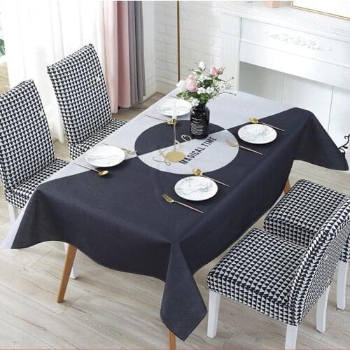 Black gray checkered rectangular tablecloth waterproof linen tablecloth party Christmas decoration dining table set