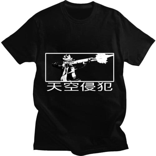 Anime High-Rise Invasion Pattern T-shirt Male Fashion Hip Hop Punk Short Sleeve Men Women Oversized Casual Loose Tshirt Tops