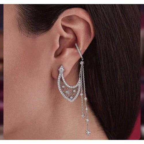 HIBRIDE Newest Design Luxury Cubic Zircon Earrings for Women Left/Right Ear Brincos Single Piece Party Gifts Bijoux Femme E-817