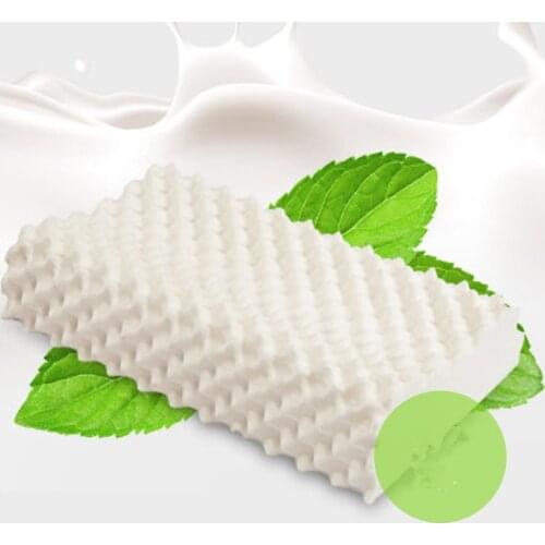 Ventilated Dunlop 100% Natural Latex Massage Bed Pillows With A Invisible Inner Cover and Bamboo Out Cover Zipped in PVC Bag