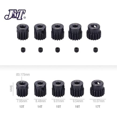 JMT 5PCS 32DP 48DP 3.175mm 12T 13T-17T 18T 19T 20T 21T 22T 23T 24T 25T Metal Pinion Motor Gear Set for 1/10 RC Car