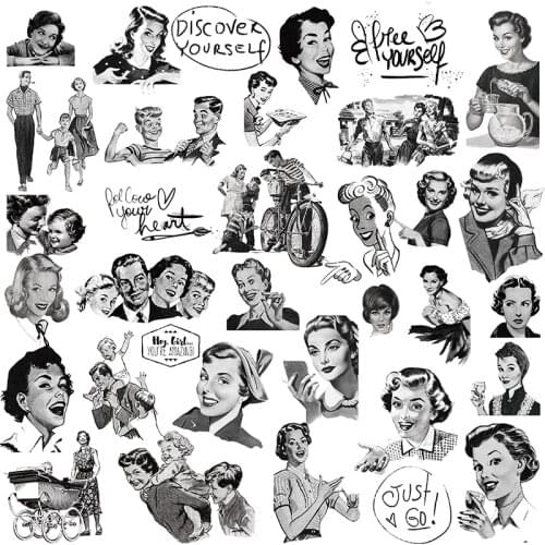 KLJUYP 34pcs Retro Human Colorful Litmus Paper Die Cuts for Scrapbooking Happy Planner/Card Making/Journaling Project 001