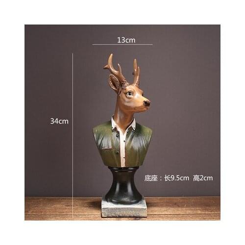 Nordic American creative vintage gentleman deer bust like resin furniture furnishing cabinet wine cabinet TV creativ decoration