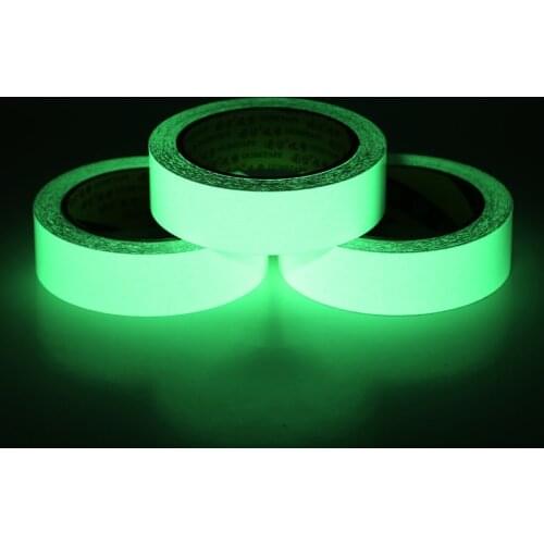 5Pcs/lot Thickness 5mm Self-adhesive Luminous Tape Strip Glow In The Dark Green Home Decor Tape 10mm/20mm/30mm/40mm/50mm