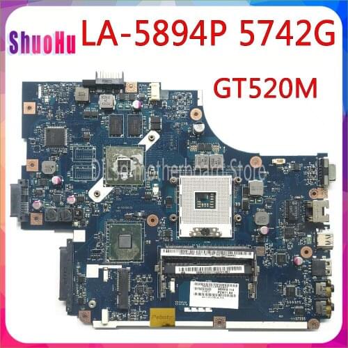 KEFU LA-5891P LA-5893P LA-5894P For Acer Aspire 5742G 5740 5741 LA-5894P Motherboard GT520M Test Work 100% Original DDR3 HM76