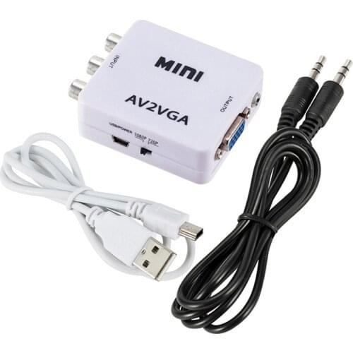 Mini HD AV2VGA Video Converter AV to VGA Video HD TV Converter NK-Shopping