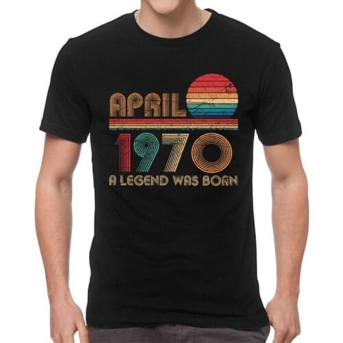 1970 Fifty Years Old T Shirts Men Short Sleeve 100% Cotton T-shirt 50th Birthday April 50 Years Tees Top Graphic Tshirts Gift