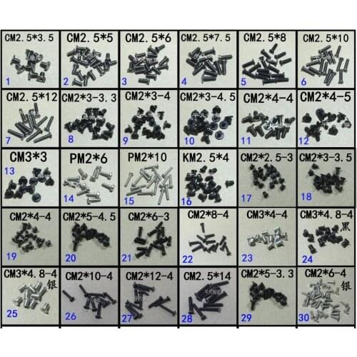 WZSM 300pcs Laptop Screws Set For Acer for Toshiba for Dell for HP/Asus for LENOVO for SONY Computer Free Shipping 10pcs/Model