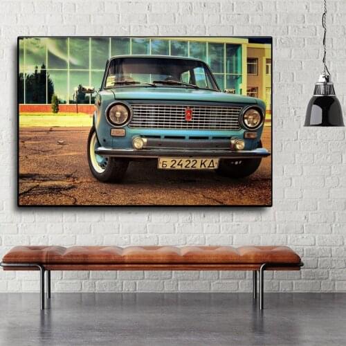 Wall Art Canvas Minimalist Russia Vintage Car Posters Prints Painting Wall Pictures Office Living Room Home Decor Accessories HD