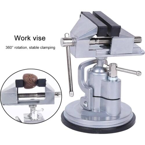 Vacuum Base Bench Table Vise with Suction Cup Base Adjustable 360 Degree Rotation Head Fixed Frame Sucker Clamp Repair Tools