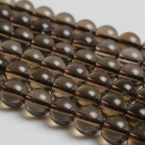 Natural Round Smoke Quartz AA-AAA Crystal Gemstone Loose Beads 6 8 10 12 14 16mm For Necklace Bracelet DIY Jewelry Making