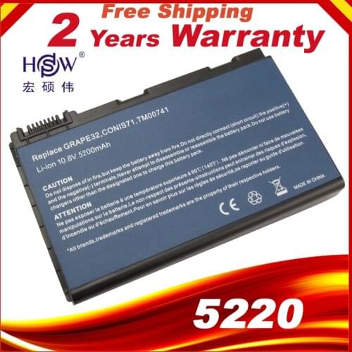 New 6 cells laptop battery For TravelMate 5320 5520 5720 7520 7720 SERIES CONIS71 GRAPE32 TM00741 free shipping