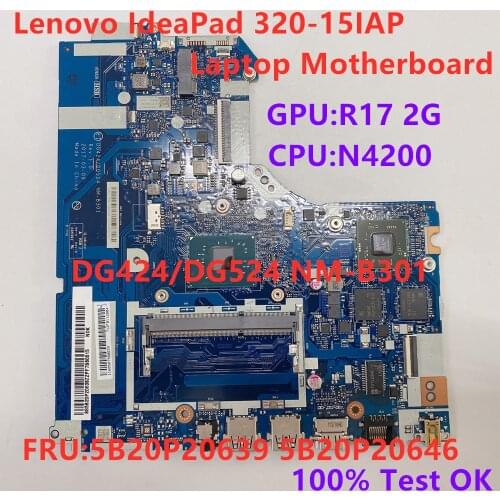 New Original For Lenovo Ideapad 320-15IAP Laptop Motherboard N4200 CPU GPU R17 2G NM-B301 5B20P20639 5B20P20646 100% Test OK