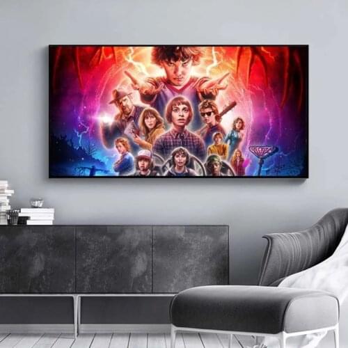 Stranger Things Posters Print On Canvas Retro TV Movie Characters Wall Art Decorative Hanging Pictures for Home Decor No Frame