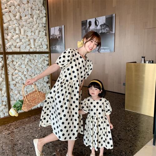 Mother And Daughter Dress Ommy And Daughter Matching Clothes Korean One Piece 2021 New Womens And Baby Girls Summer Long Dress
