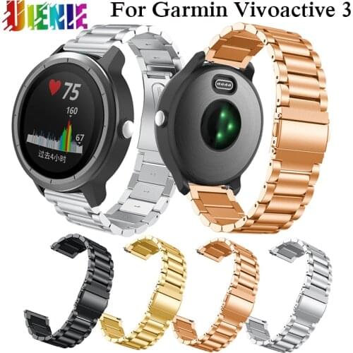 Wristband For Garmin vivoactive 3 strap quick Easy release metal stainless steel bracelet wrist strap slingshot buckle Watchband