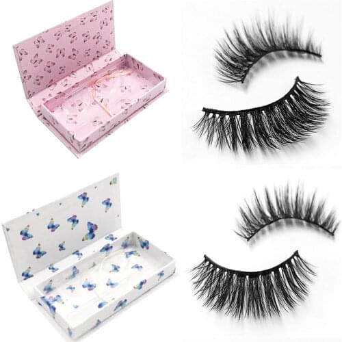 Butterfly Pattern Box Packaging S Series Natural False Eyelashes Beauty Chemical Fiber Handmade Can Be Wholesale Customized