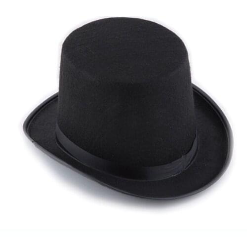 13CM/16CM Height Punk Black Hatter Top Hat Halloween Props Felt Hats Millinery/ Magician Magic Trick Cap NOV99